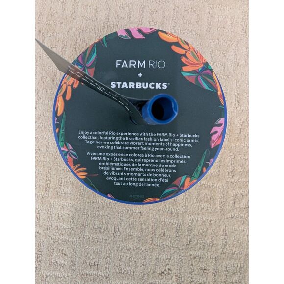 NWT Starbucks Farm Rio Cup Blue Pink Banana Cold Metal 2025 24oz Limited Edition - Picture 3 of 7